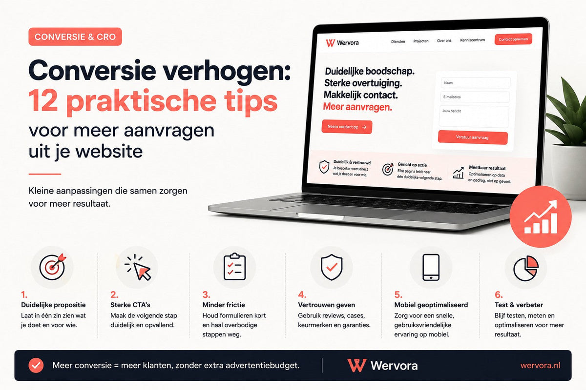 Conversie verhogen: 12 praktische tips voor meer aanvragen uit je website
