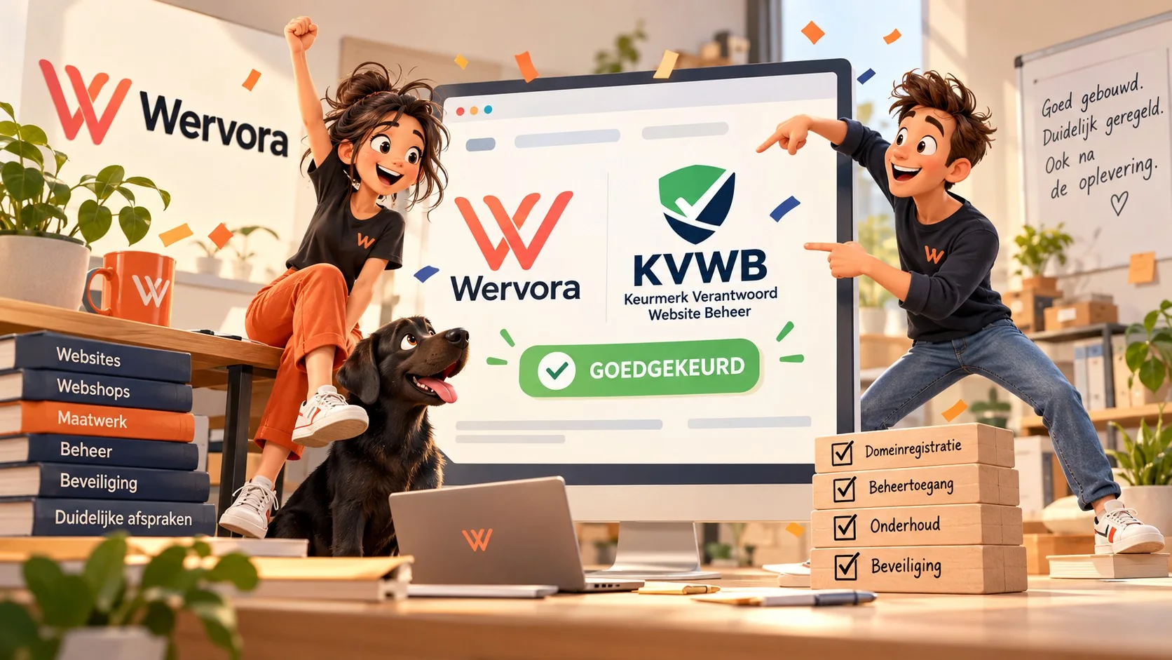 vrolijke feestvierders wervora goedgekeurd door kvwb